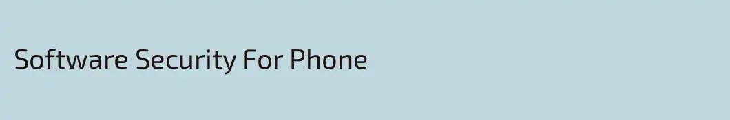 Software Security For Phone
